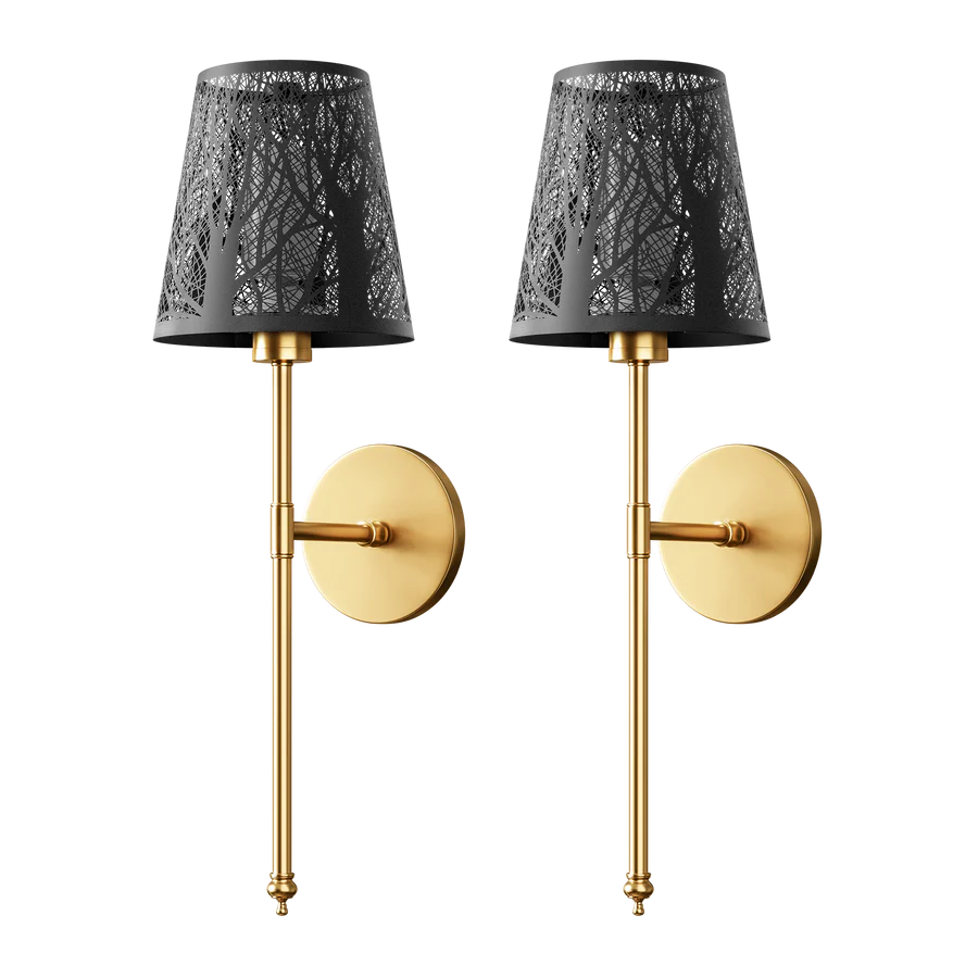 Appliques Murales Métalliques Sans Fil (Lot de 2)